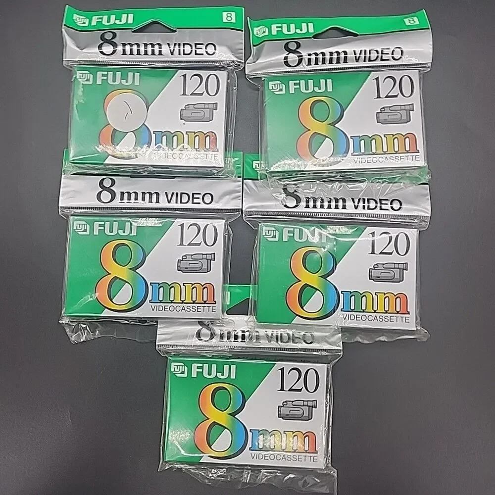 Fuji 8mm P6-120 Blank Videocassette Tape Lot of 5